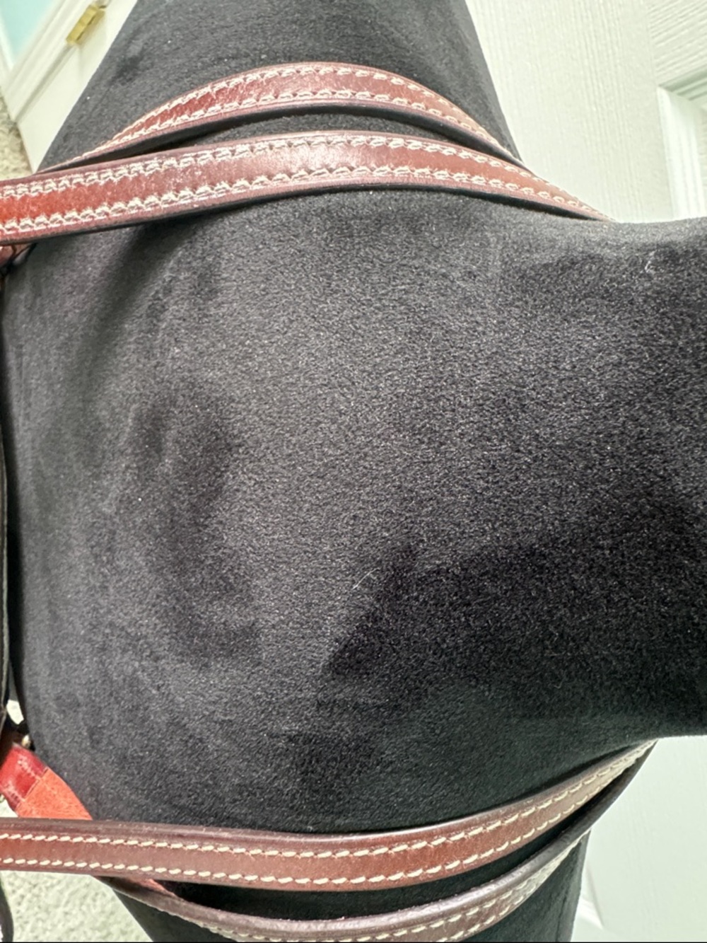 Dooney & Bourke White Pebbled Leather Tote with Brown Straps - Picture 2 of 7
